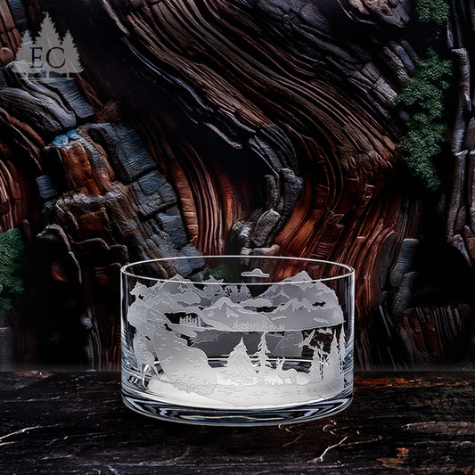 Wilderness Scene Wrapped Crystal Bowl