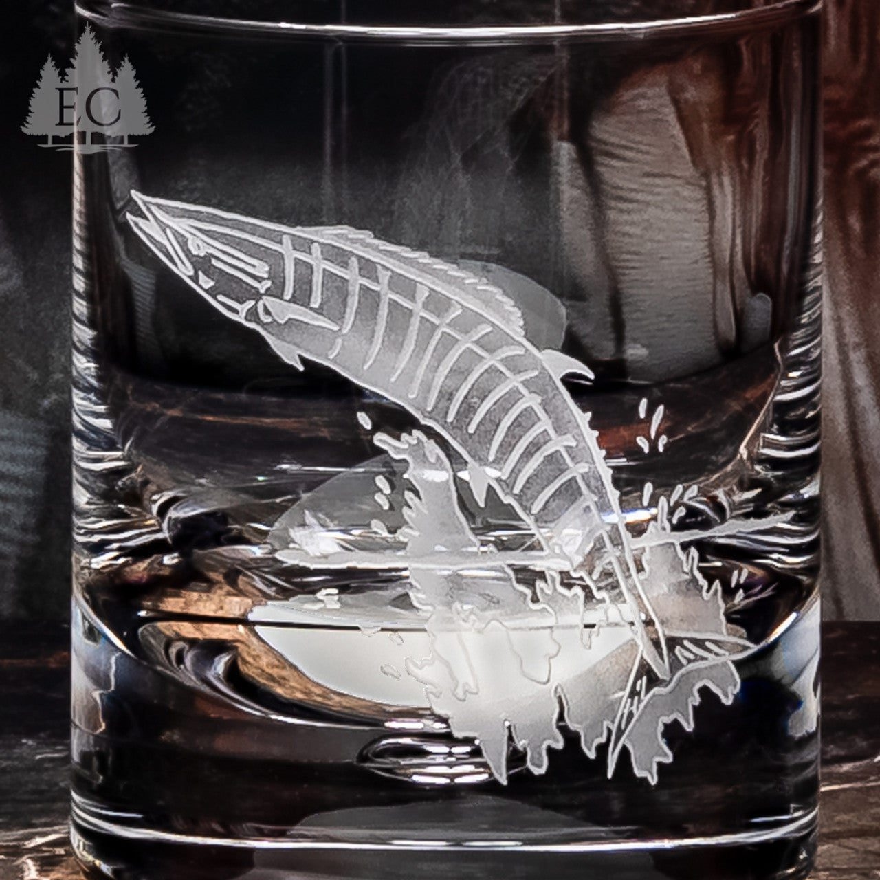 Game Fish Crystal Rocks Glasses, Set of 4