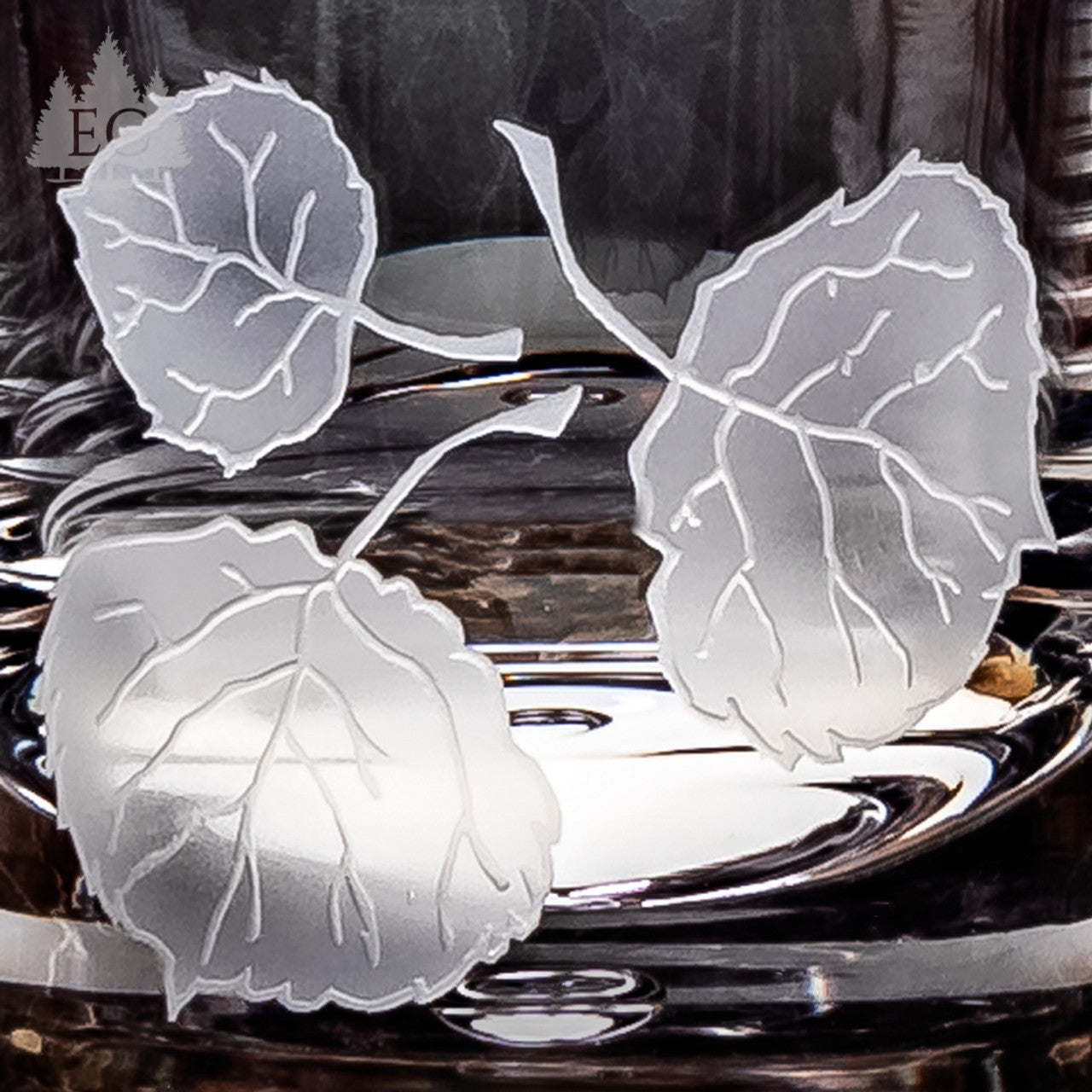 Aspen Leaves Crystal Rocks Glasses