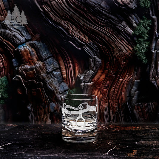 Horse Tack Wrapped Crystal Rocks Glasses, Set of 2