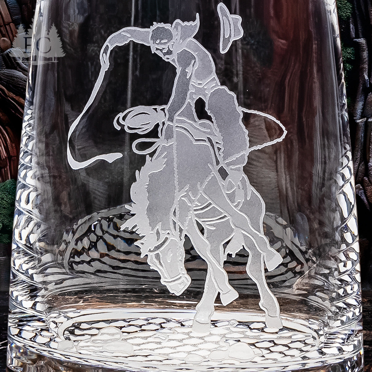 Bronco Rider Crystal Decanter