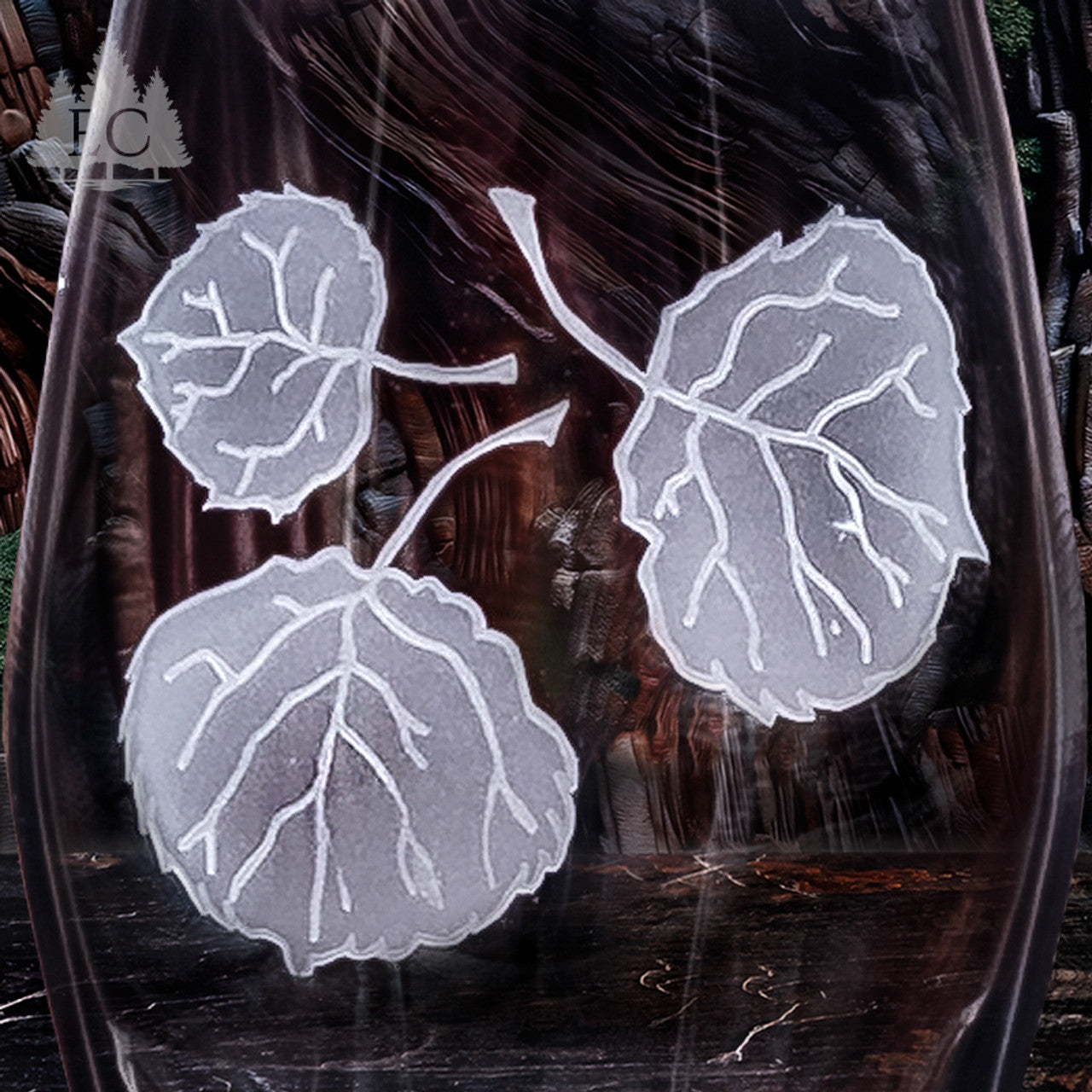 Aspen Leaves Crystal Flutes, Set of 2