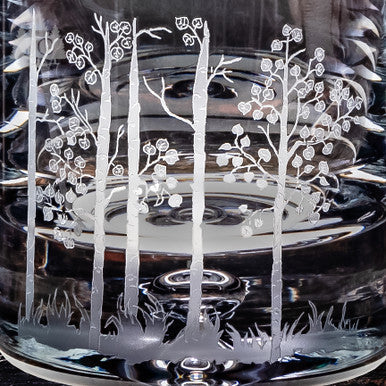 Evergreen Crystal Aspen Trees Decanter