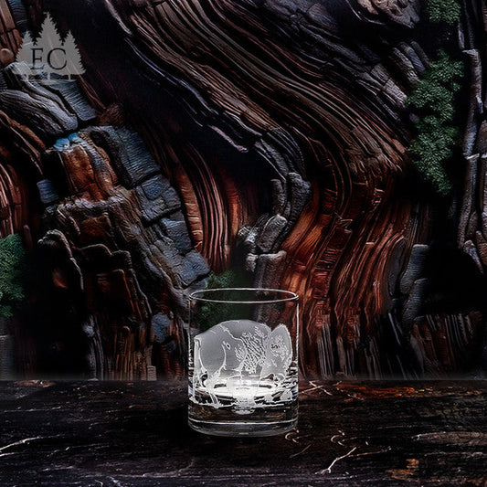 Evergreen Crystal Buffalo Rocks Glasses