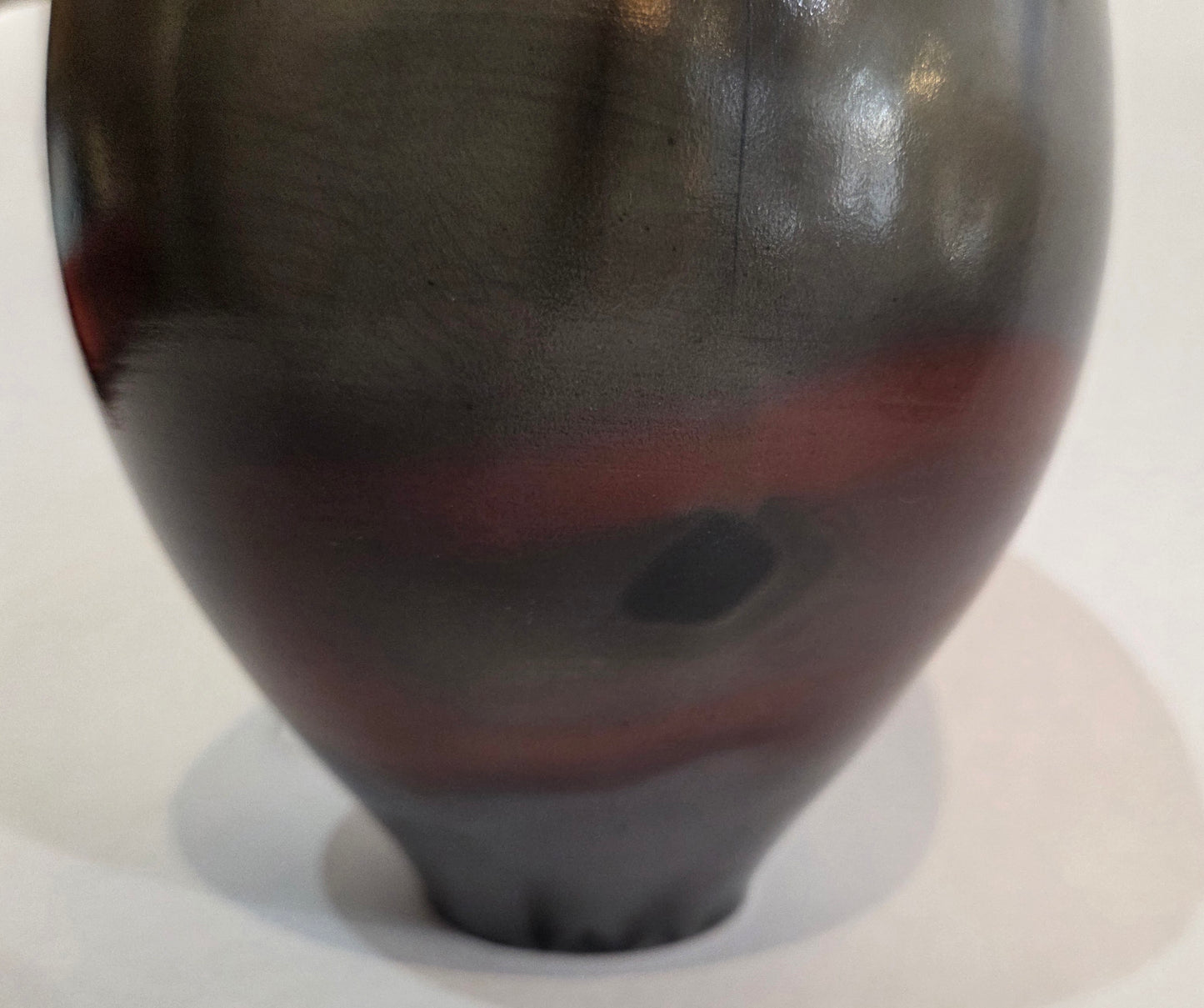 Grey and Red Saggar Fired Vase