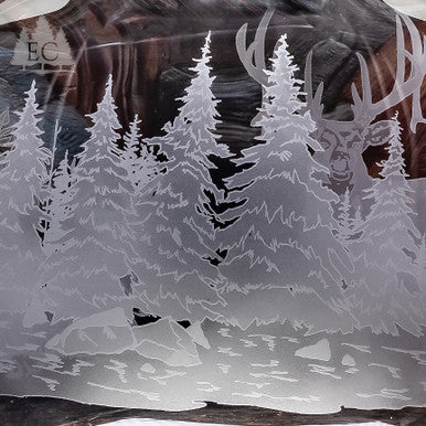 Whitetail Deer Neo Oval Crystal Vase