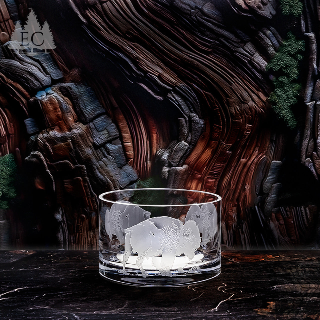 Buffalo Wrapped Crystal Bowl