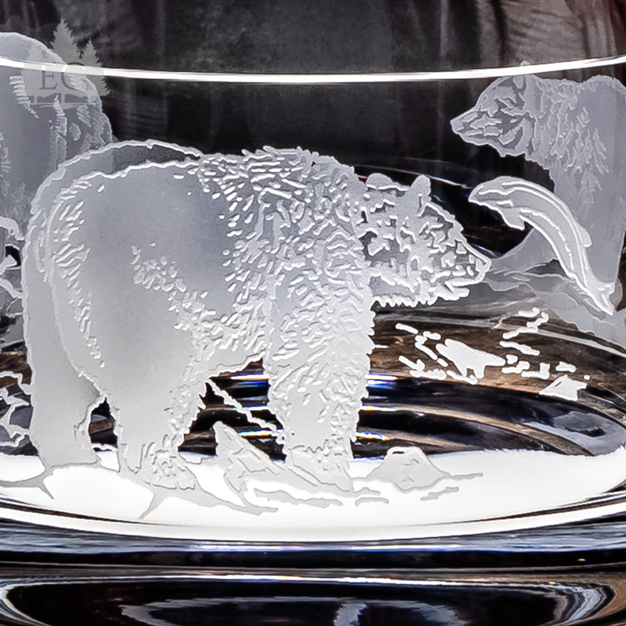 North American Bears Wrapped Crystal Bowl