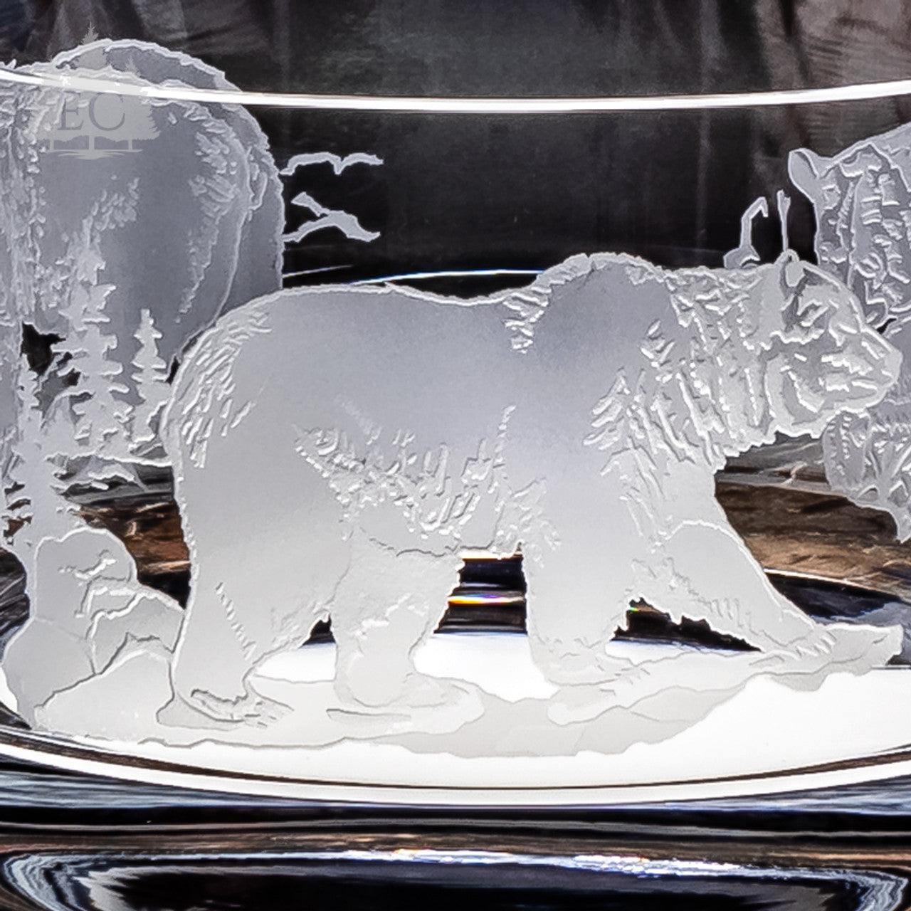 North American Bears Wrapped Crystal Bowl