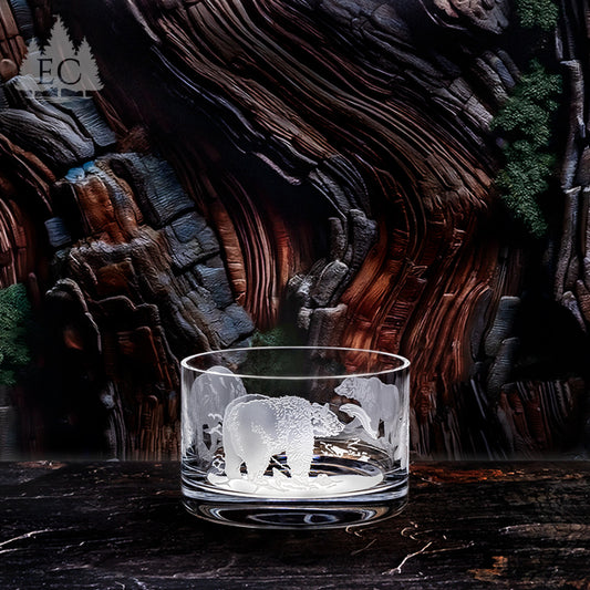 North American Bears Wrapped Crystal Bowl