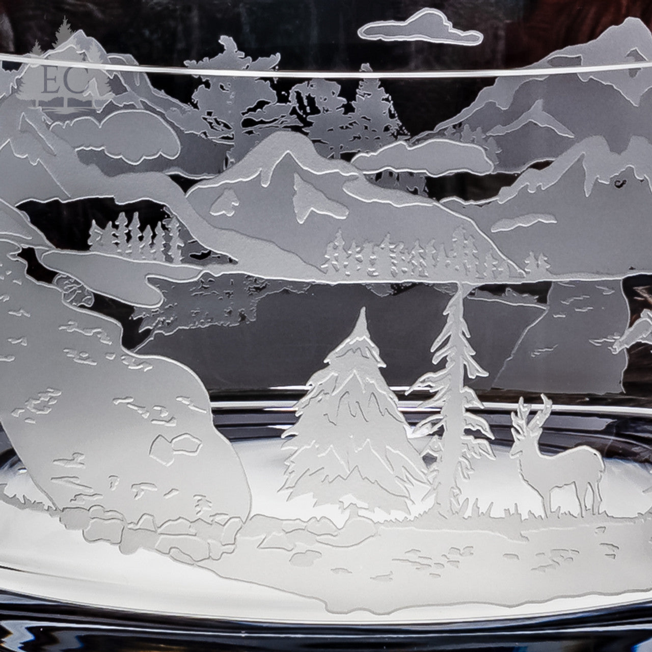 Wilderness Scene Wrapped Crystal Bowl