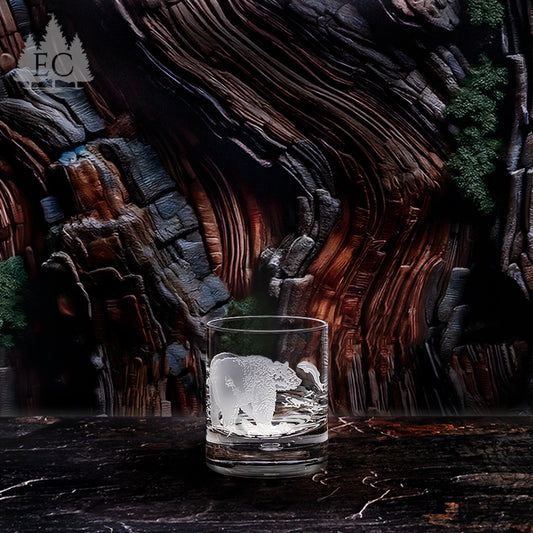 Alaskan Wildlife Crystal Rocks Glasses, Set of 4