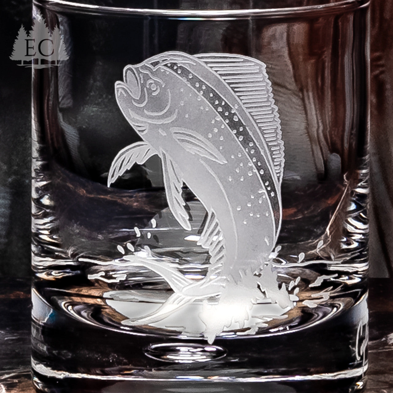 Game Fish Crystal Rocks Glasses, Set of 4