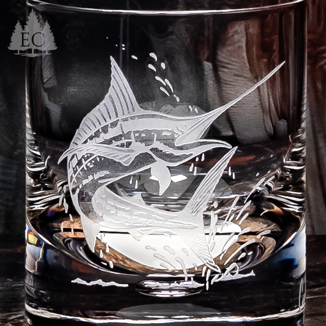 Game Fish Crystal Rocks Glasses, Set of 4