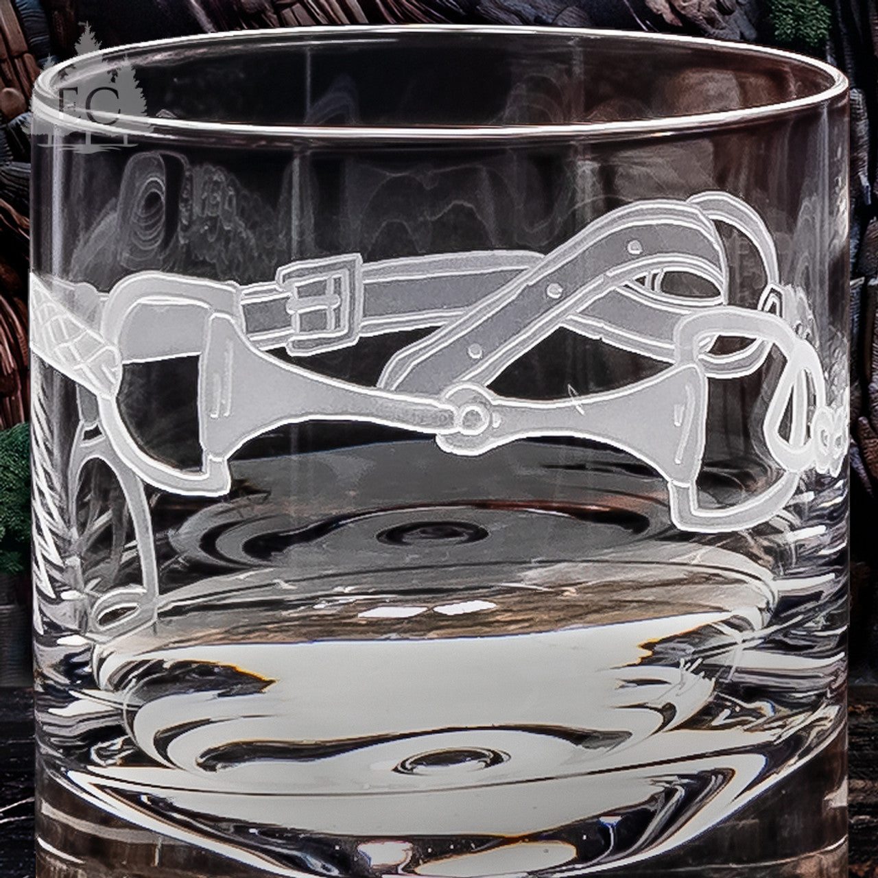 Horse Tack Wrapped Crystal Rocks Glasses, Set of 2