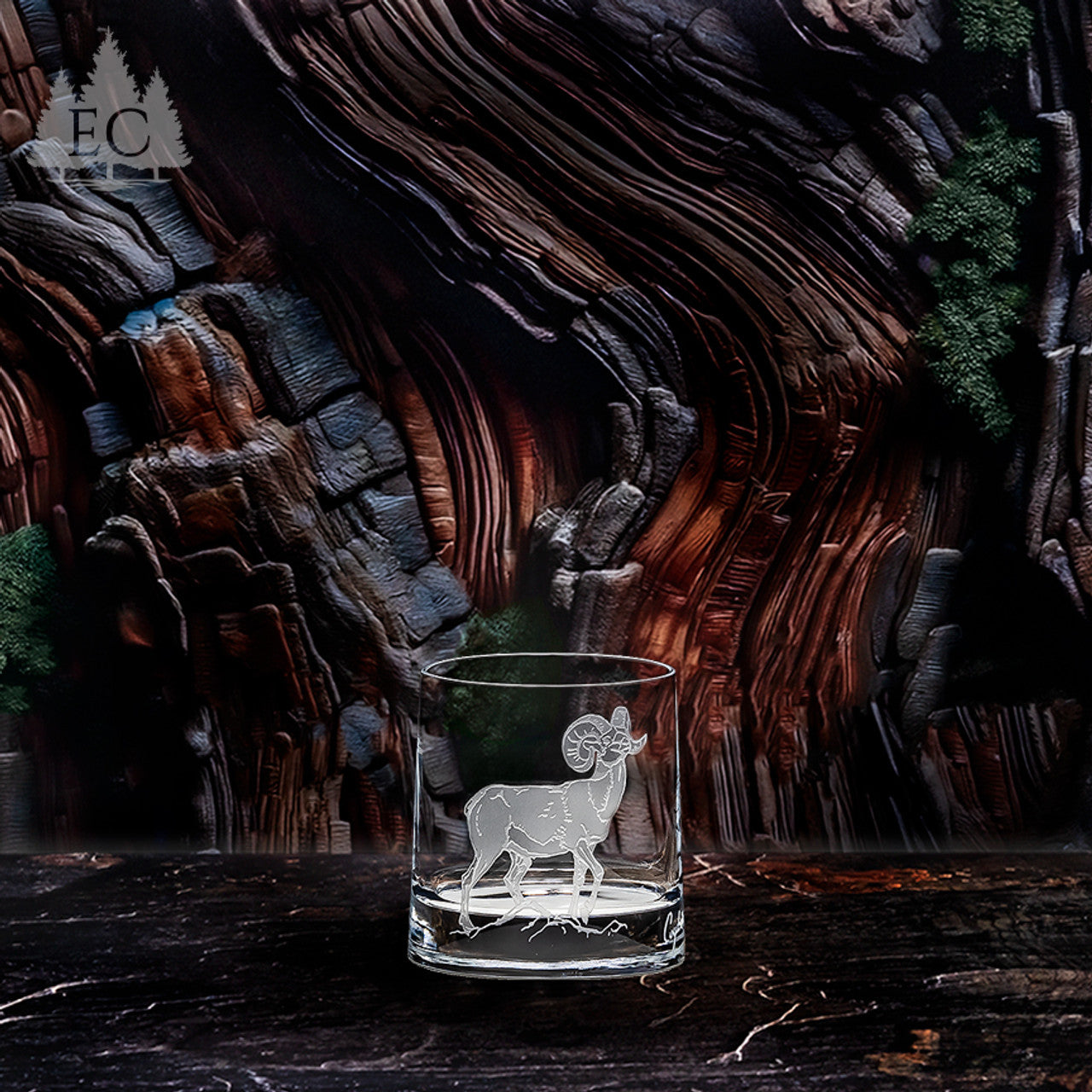 Hoofed Quartet Oval Crystal Rocks Glasses, Set of 4