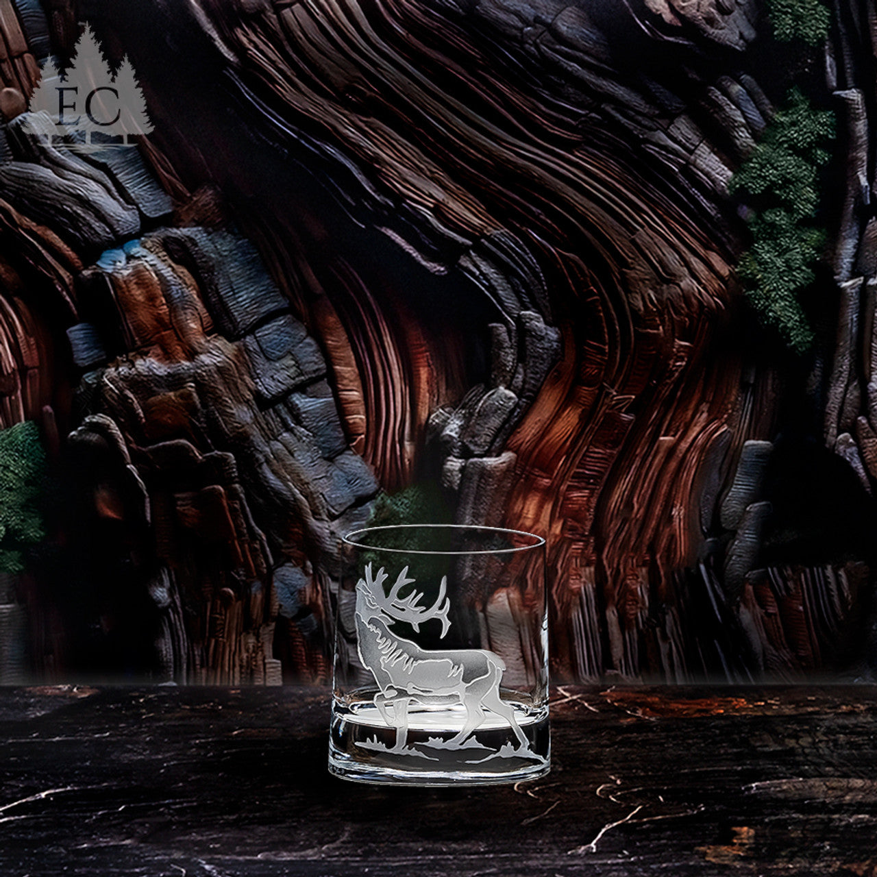 Hoofed Quartet Oval Crystal Rocks Glasses, Set of 4