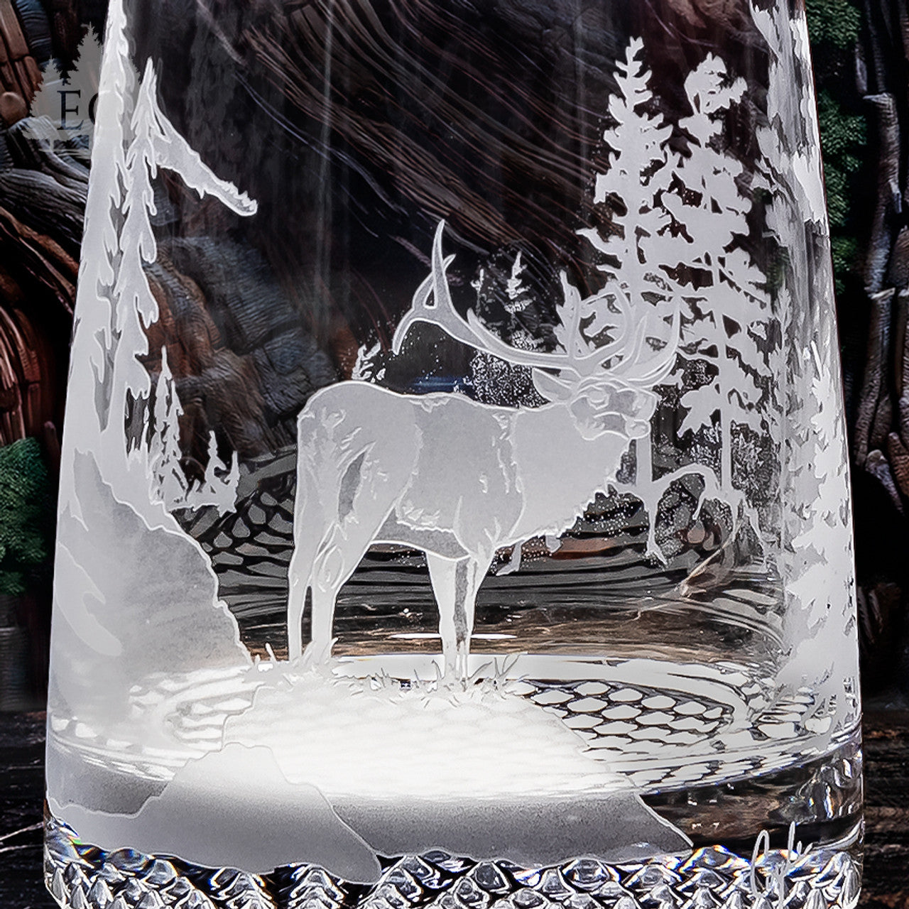 Elk Scene Crystal Decanter