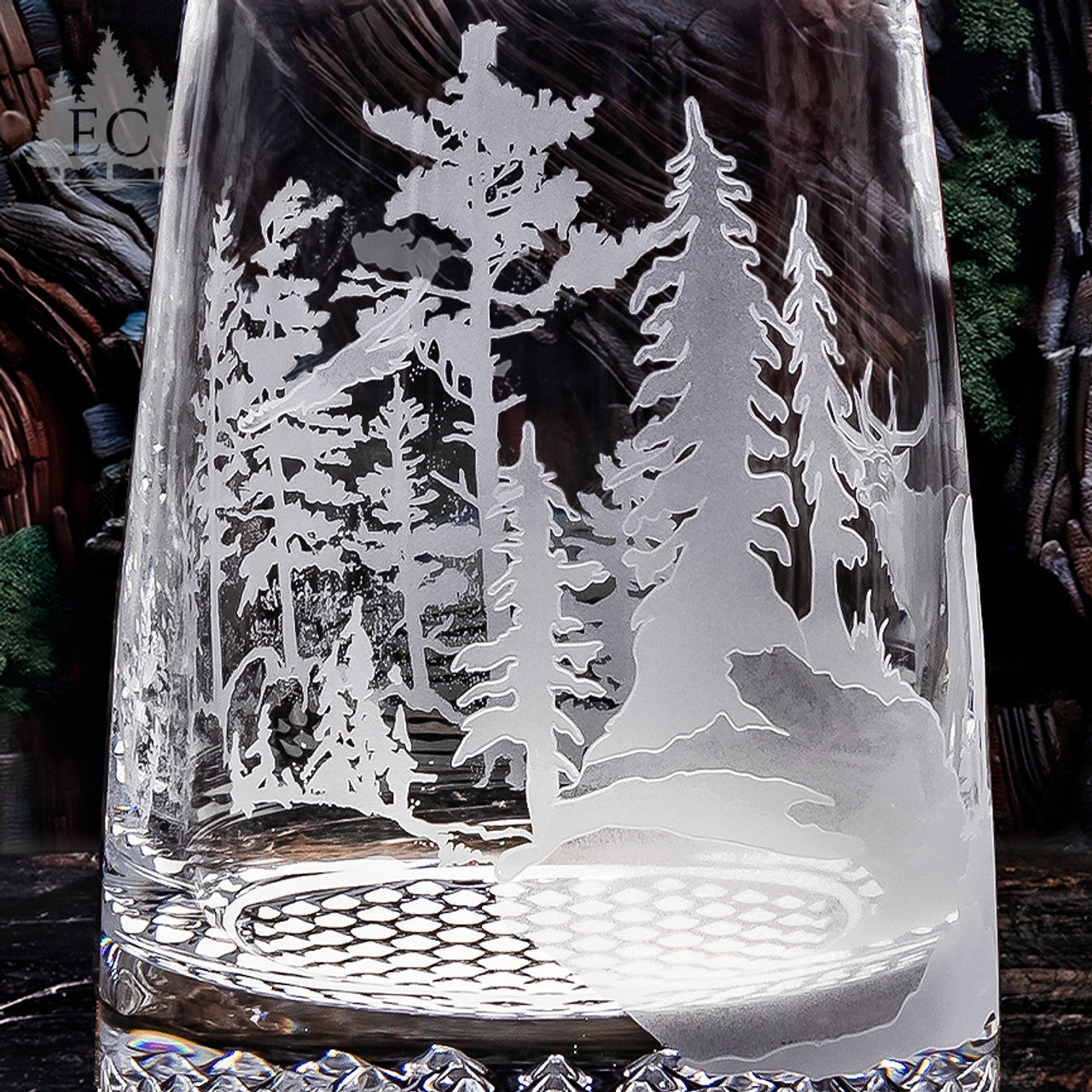 Elk Scene Crystal Decanter