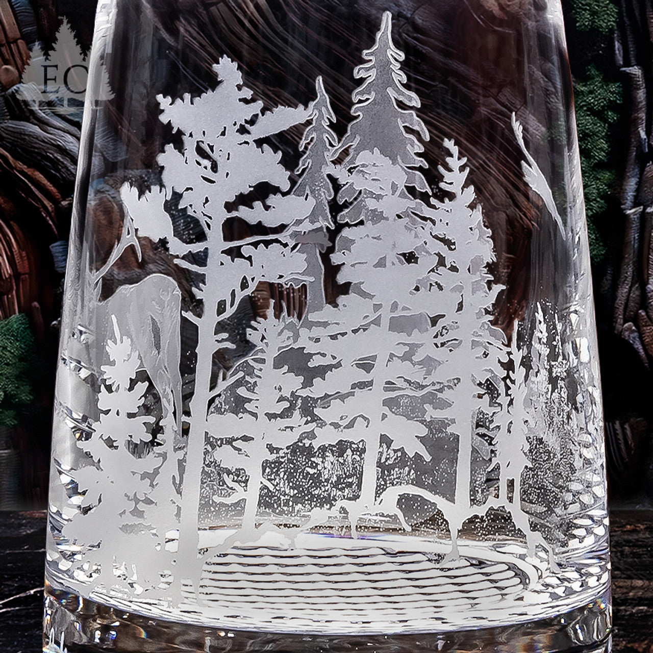 Elk Scene Crystal Decanter
