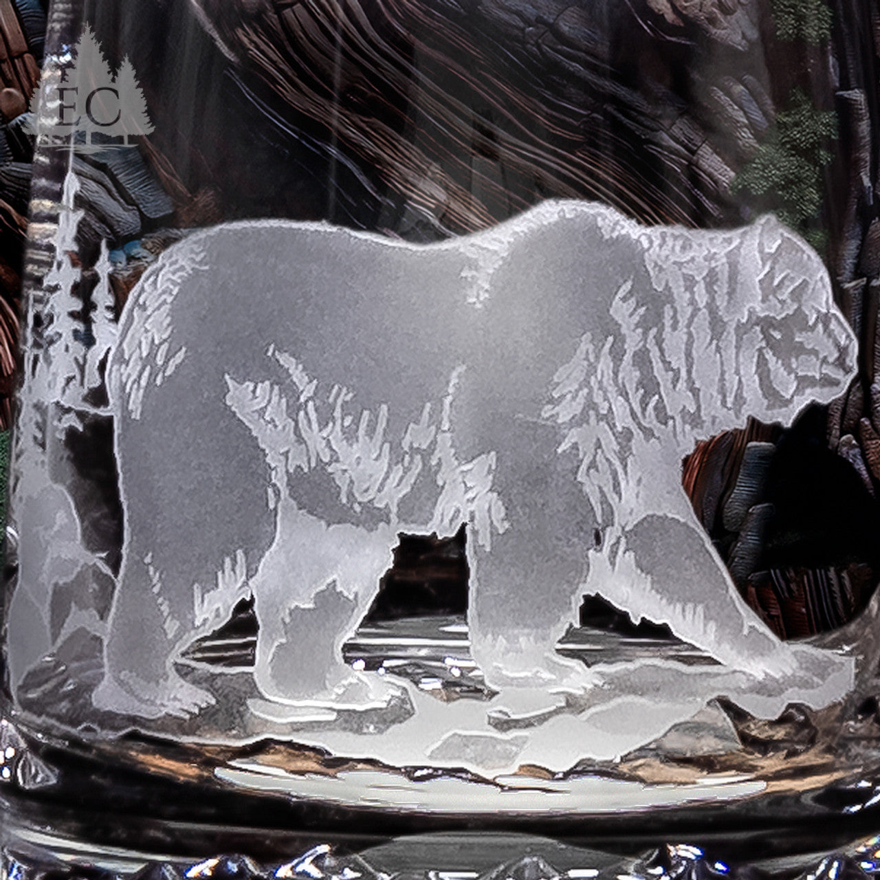 Grizzly Bear Crystal Rocks Glasses