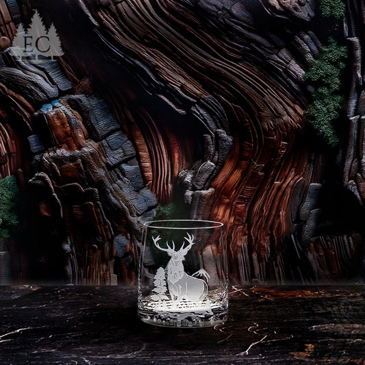 Mountain Elk Crystal Rocks Glasses