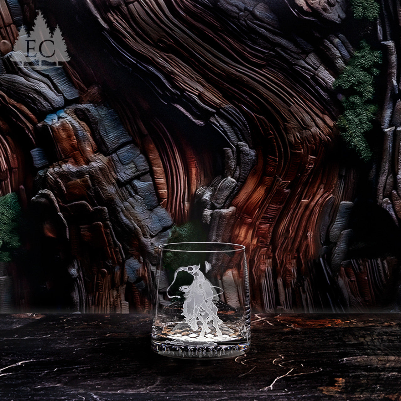 Bronco Rider Crystal Rocks Glasses