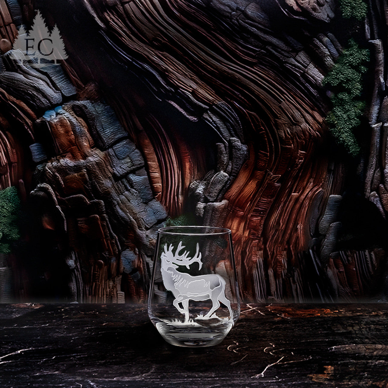 Hoofed Quartet Crystal Stemless Wine Glasses, Set of 4