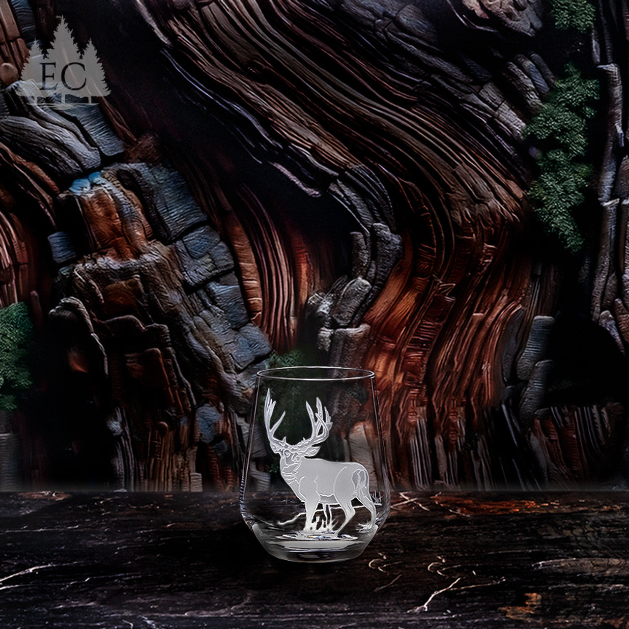 Hoofed Quartet Crystal Stemless Wine Glasses, Set of 4