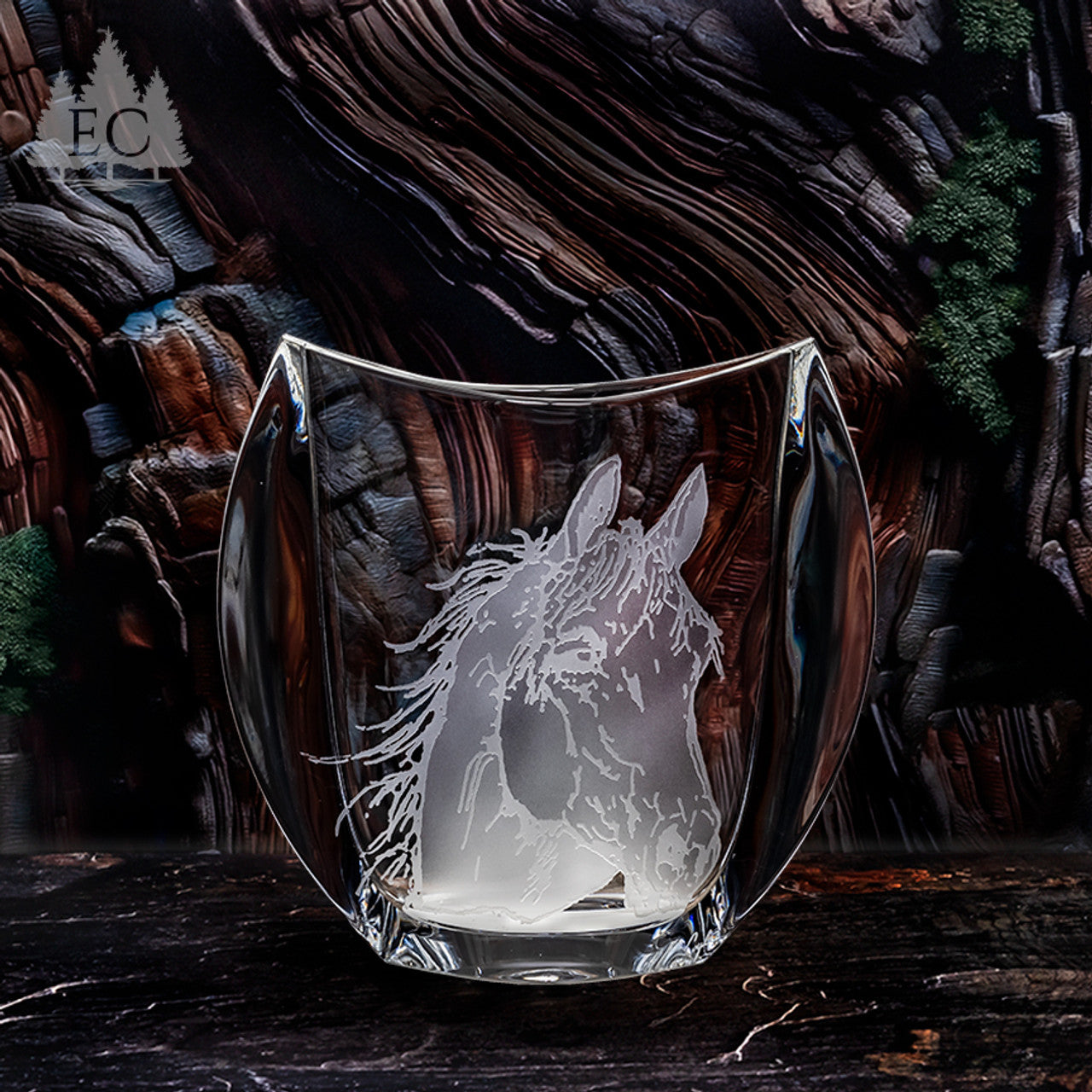 Arabian Horse Crystal Vase