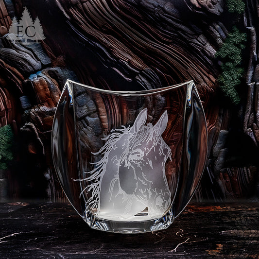 Arabian Horse Crystal Vase