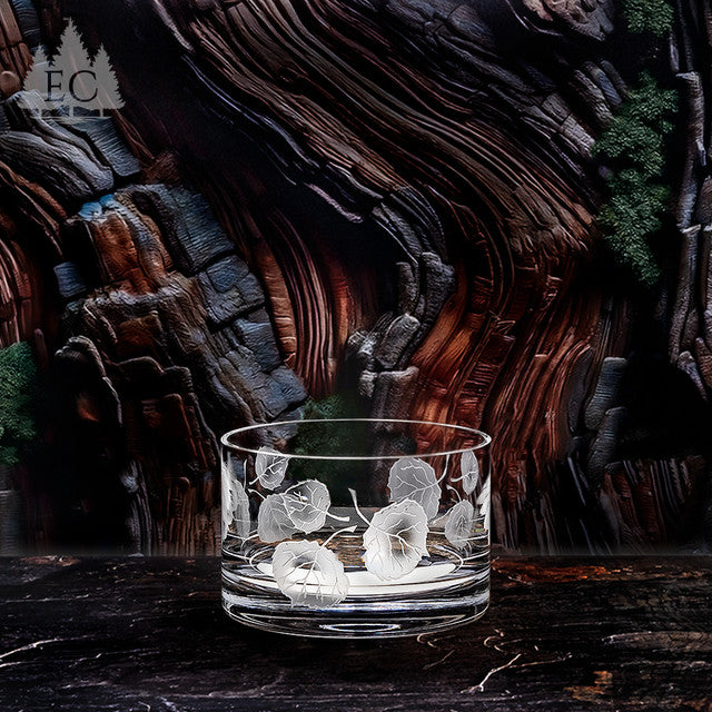 Aspen Leaves Wrapped Crystal Bowl