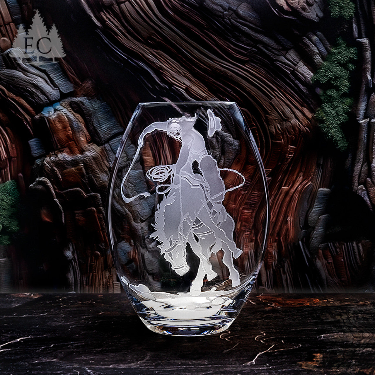 Evergreen Crystal Bronco Rider Barrel Vae