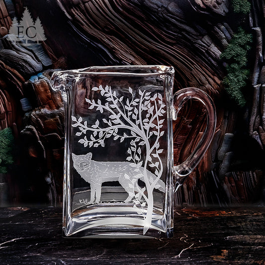 Fox Scene Square Crystal Pitcher