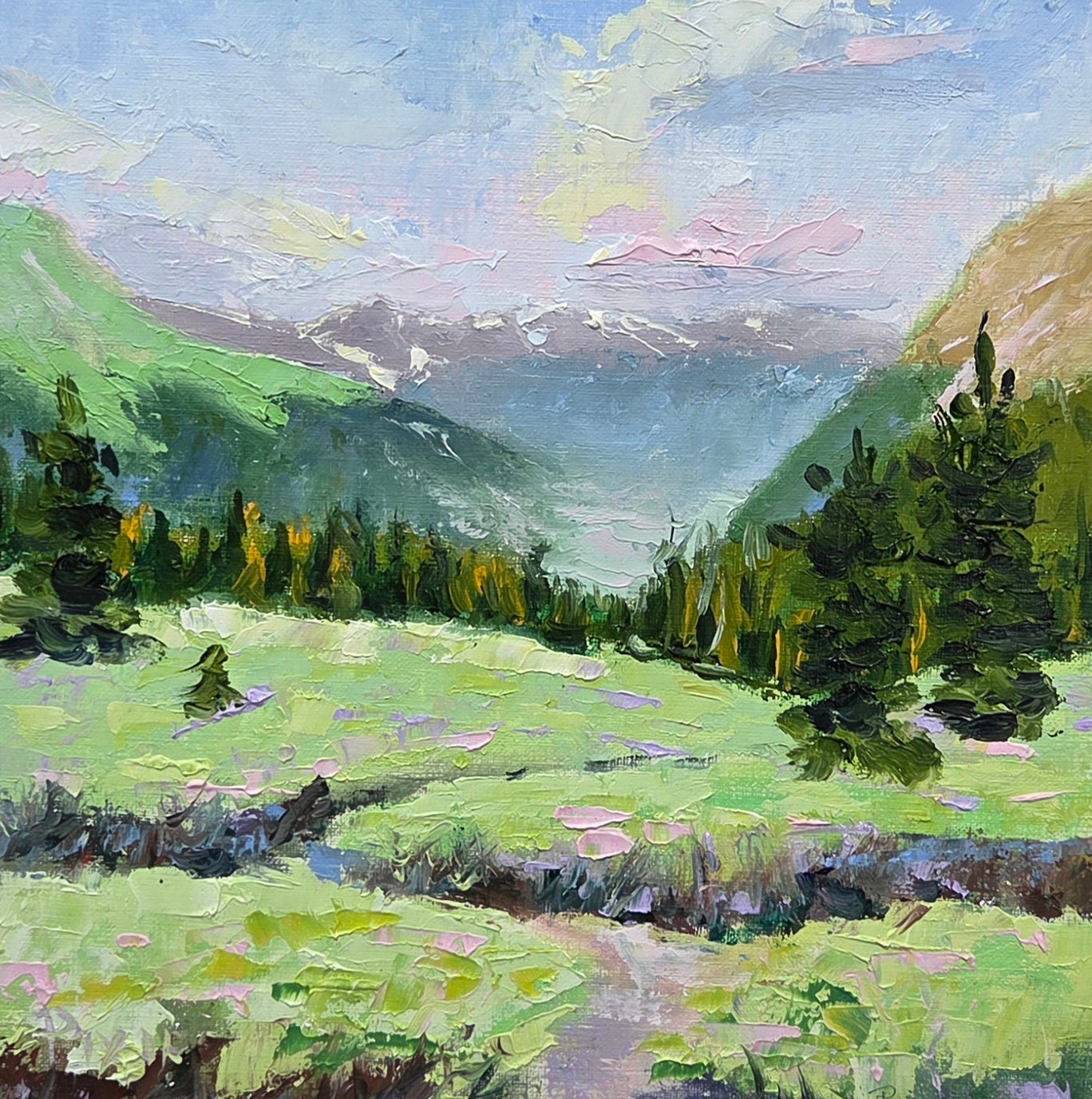 Mountain Meadow Magic - Original Oil by Pixie Glore Morris