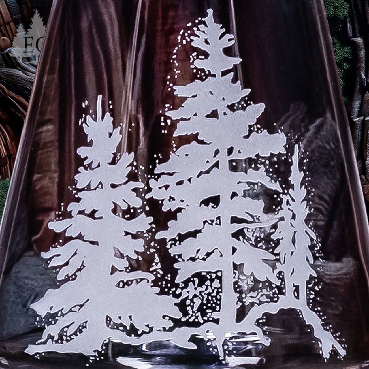 Evergreen Crystal Pine Trees Wine Glass