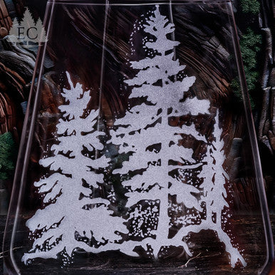 Evergreen Crystal Pine Trees White Wine Glass