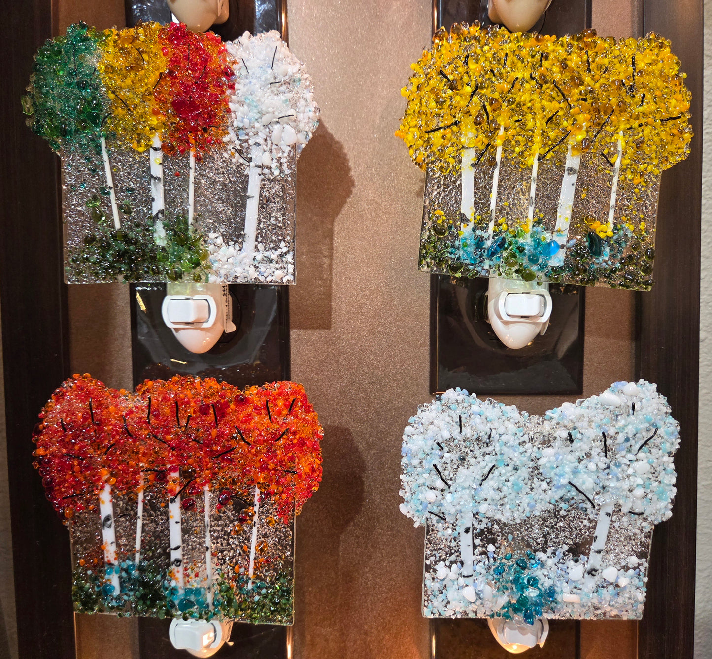 Fused Glass Aspen Nightlights