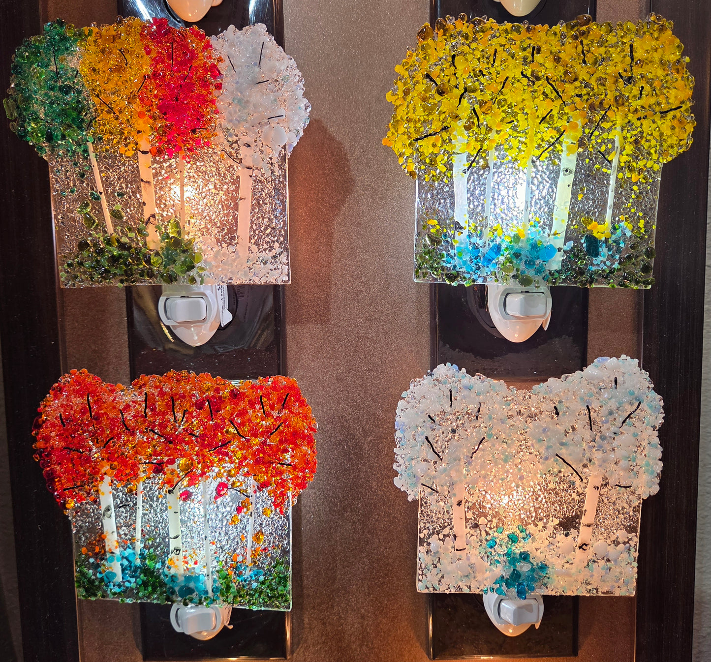 Fused Glass Aspen Nightlights