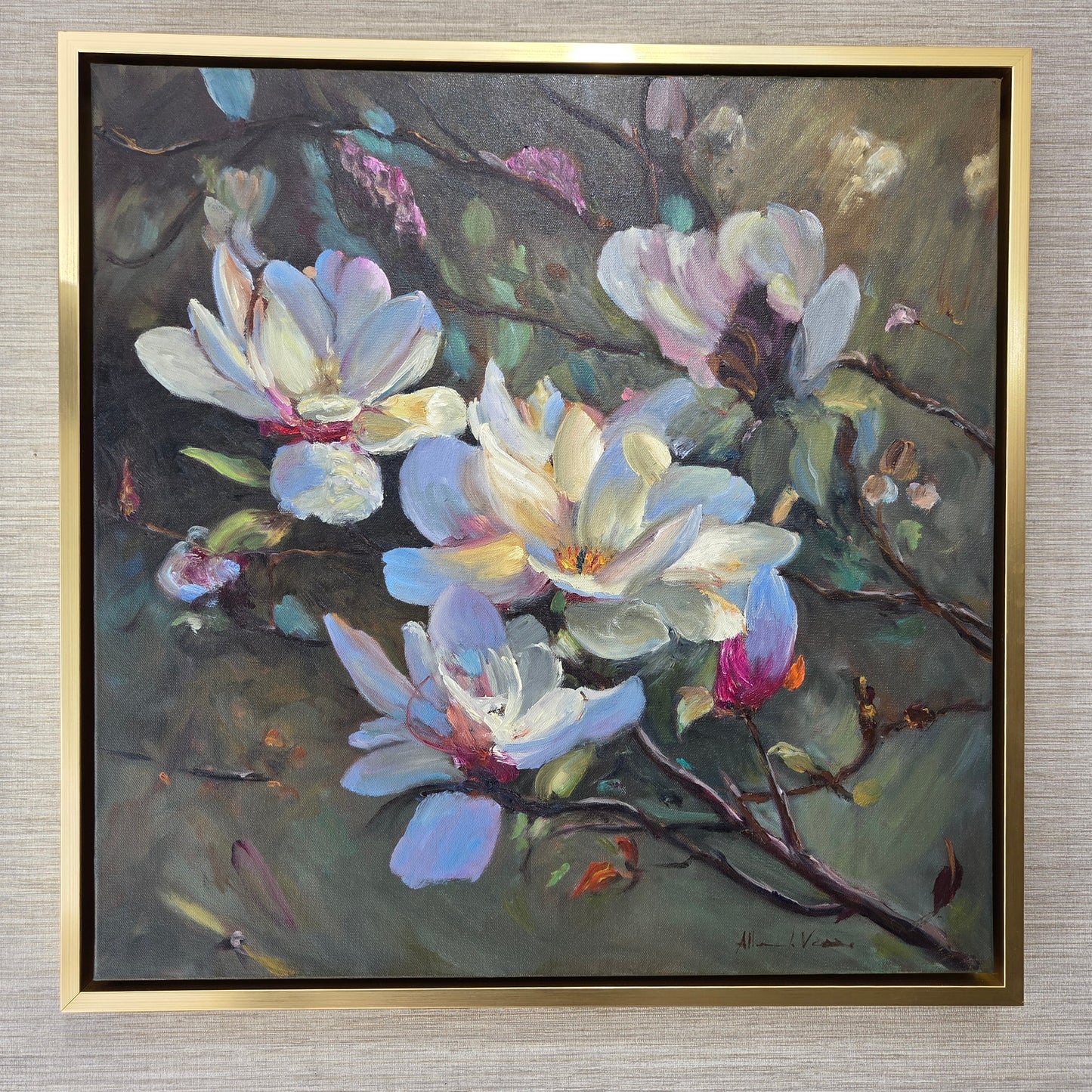 Magnolias After Glow - Original Oil by Allen Voss