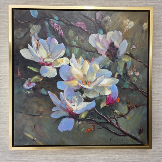 Magnolias After Glow - Original Oil by Allen Voss
