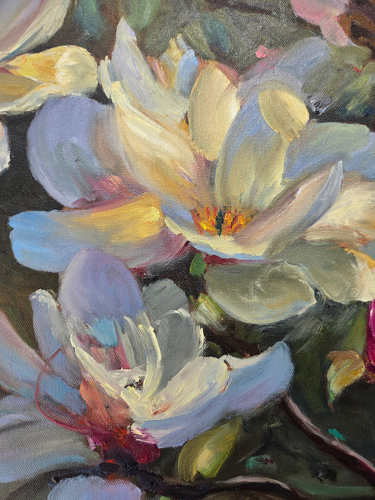 Magnolias After Glow - Original Oil by Allen Voss