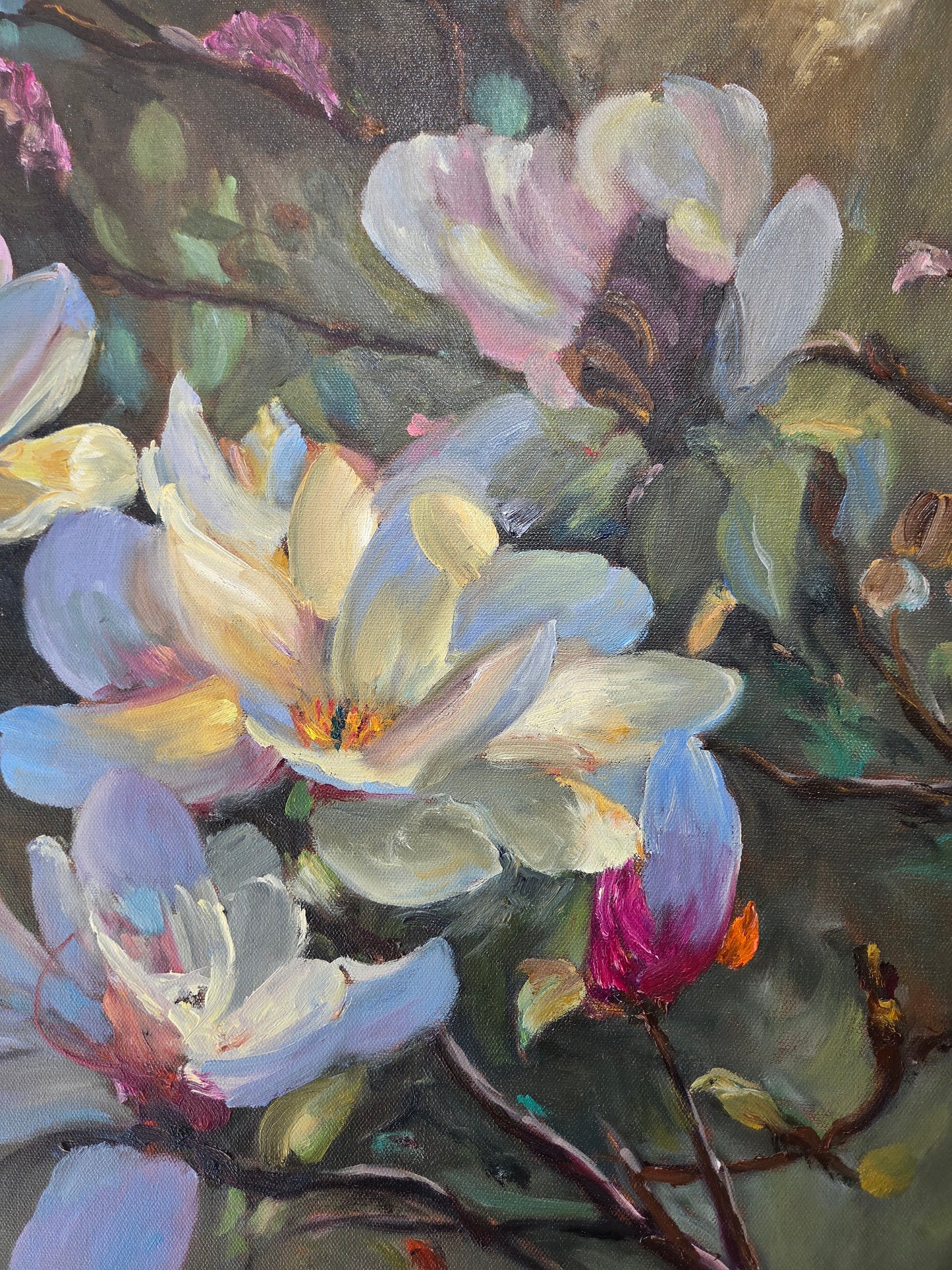 Magnolias After Glow - Original Oil by Allen Voss
