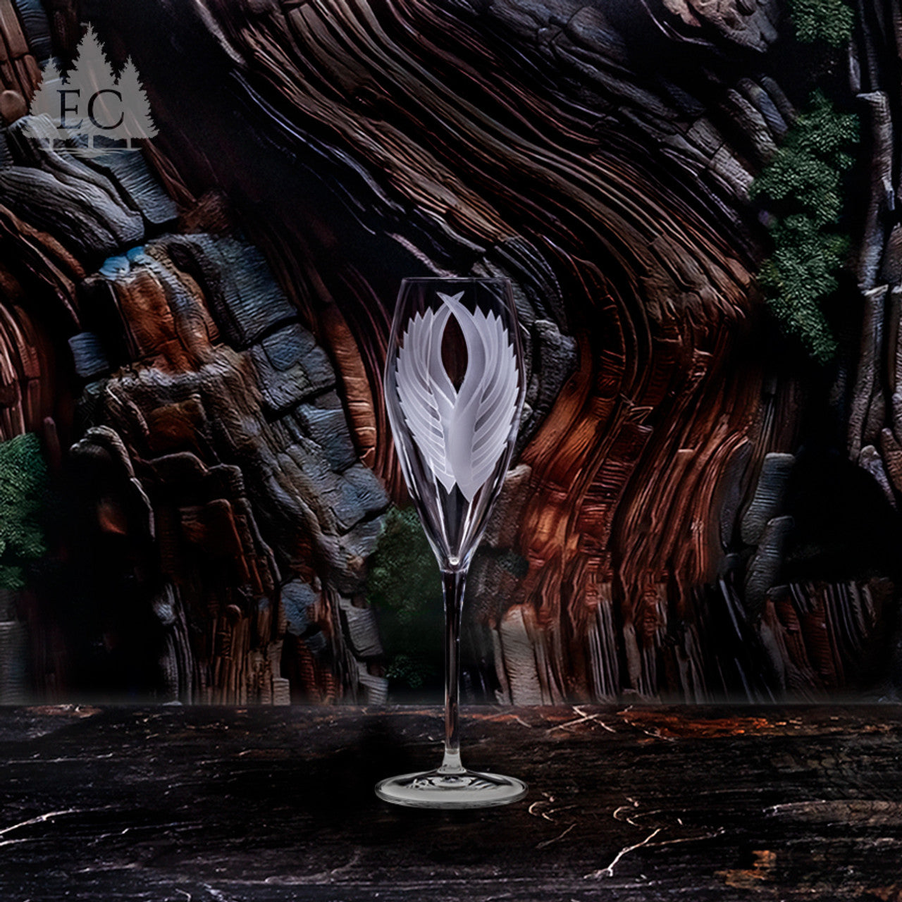 Evergreen Crystal Wings Champagne Flute