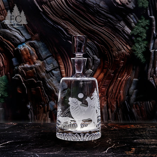 Wolf Scene Crystal Decanter