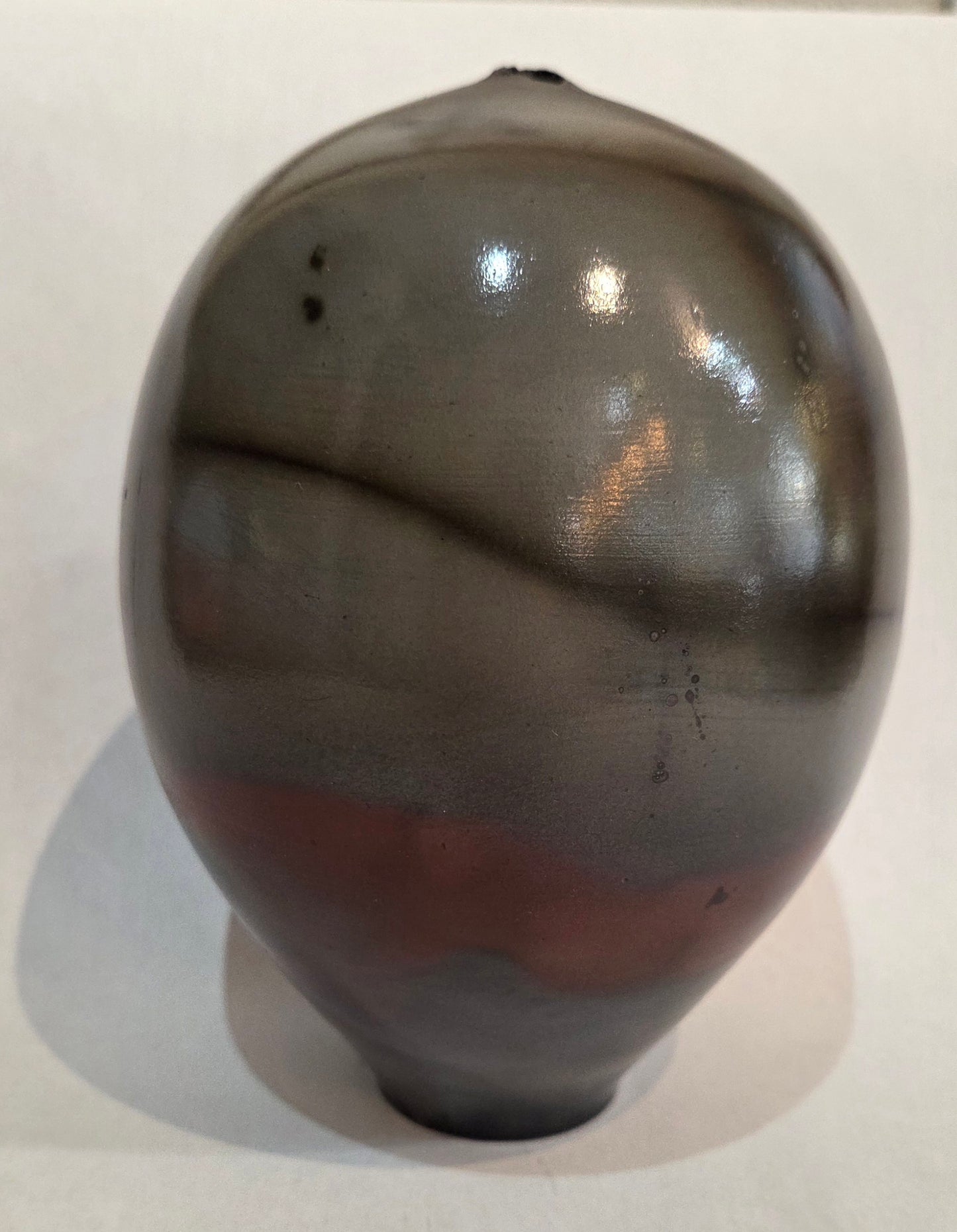 Grey and Red Saggar Fired Vase