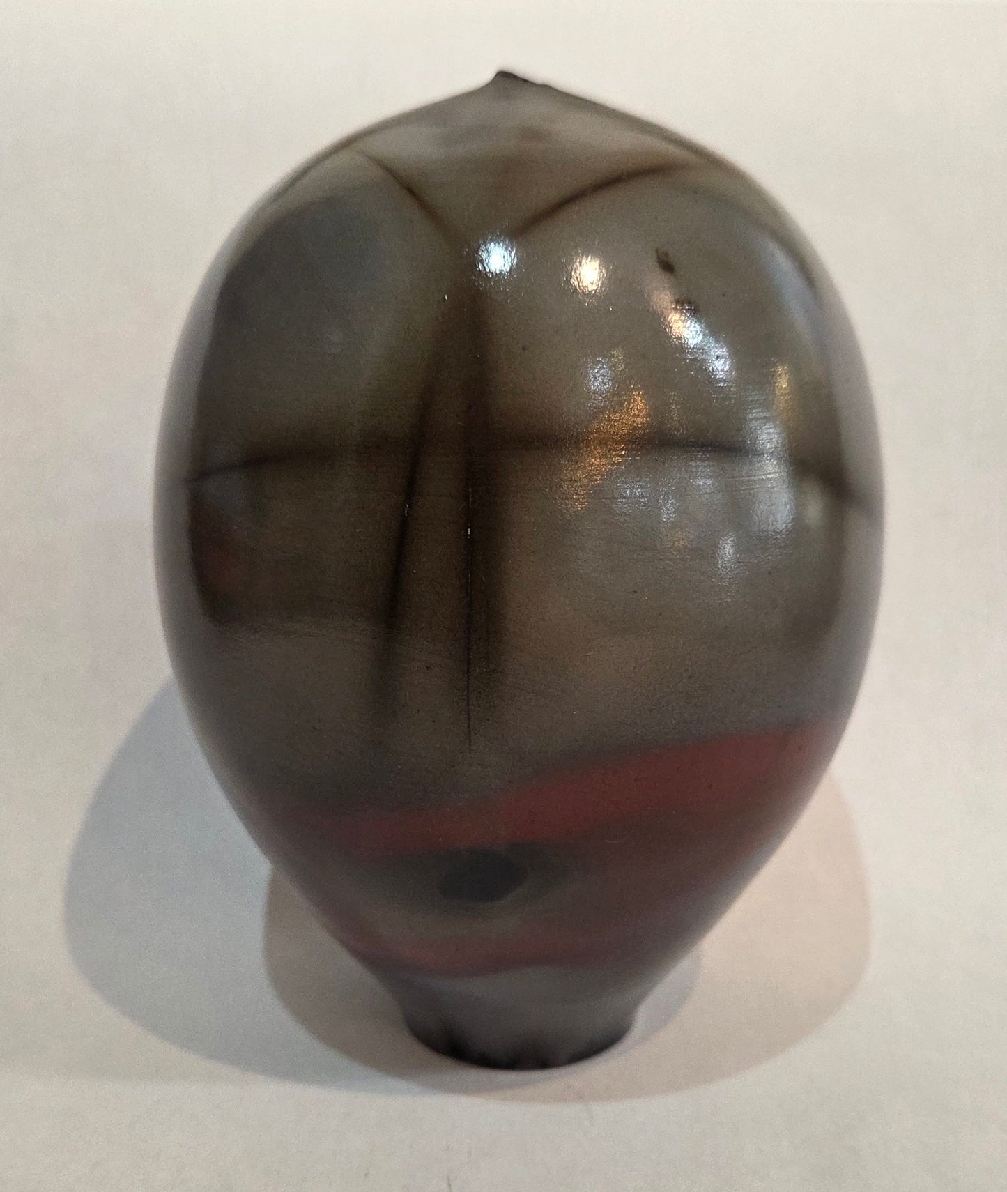 Grey and Red Saggar Fired Vase