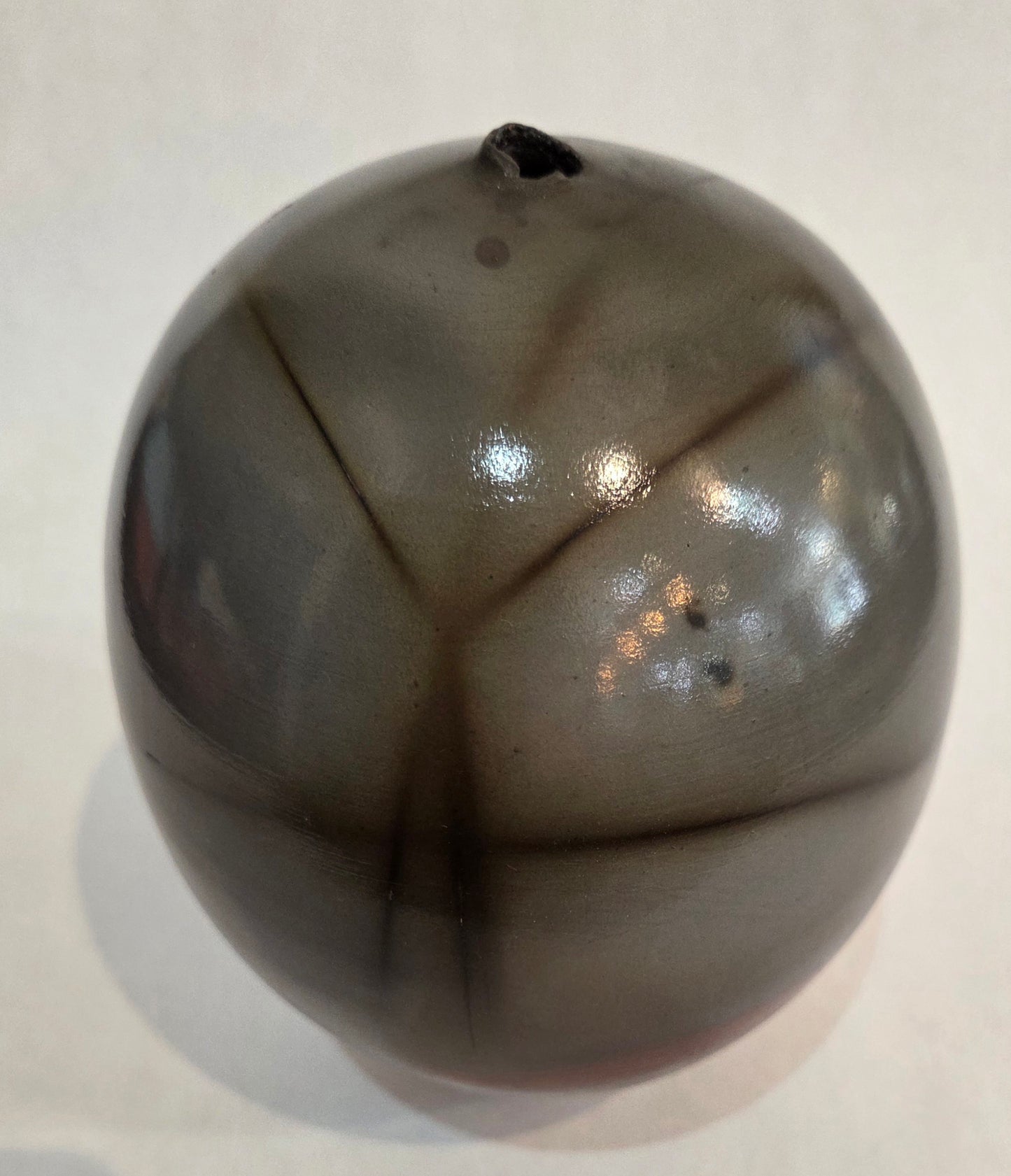 Grey and Red Saggar Fired Vase