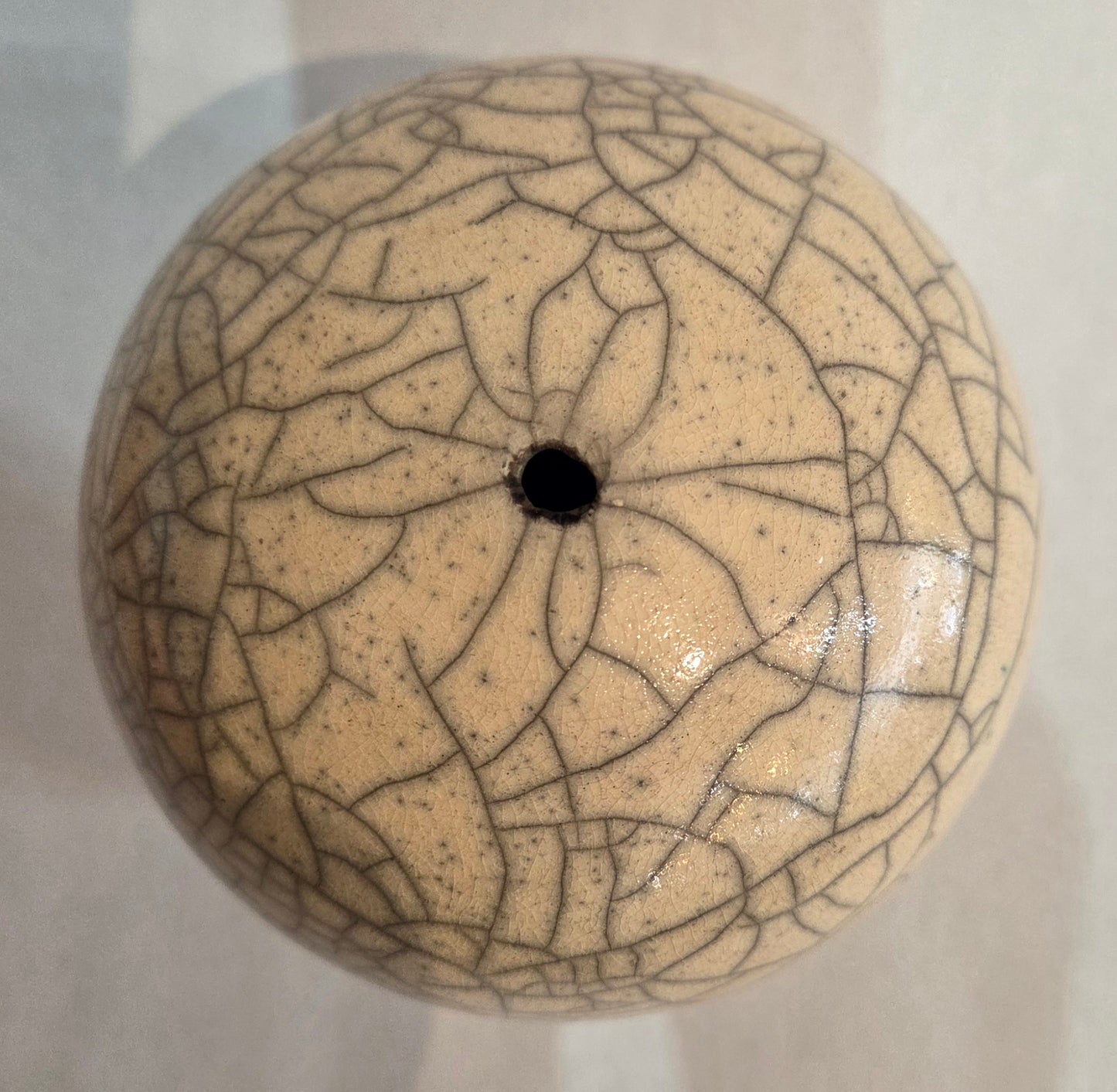 Cream Crackle Raku Vase