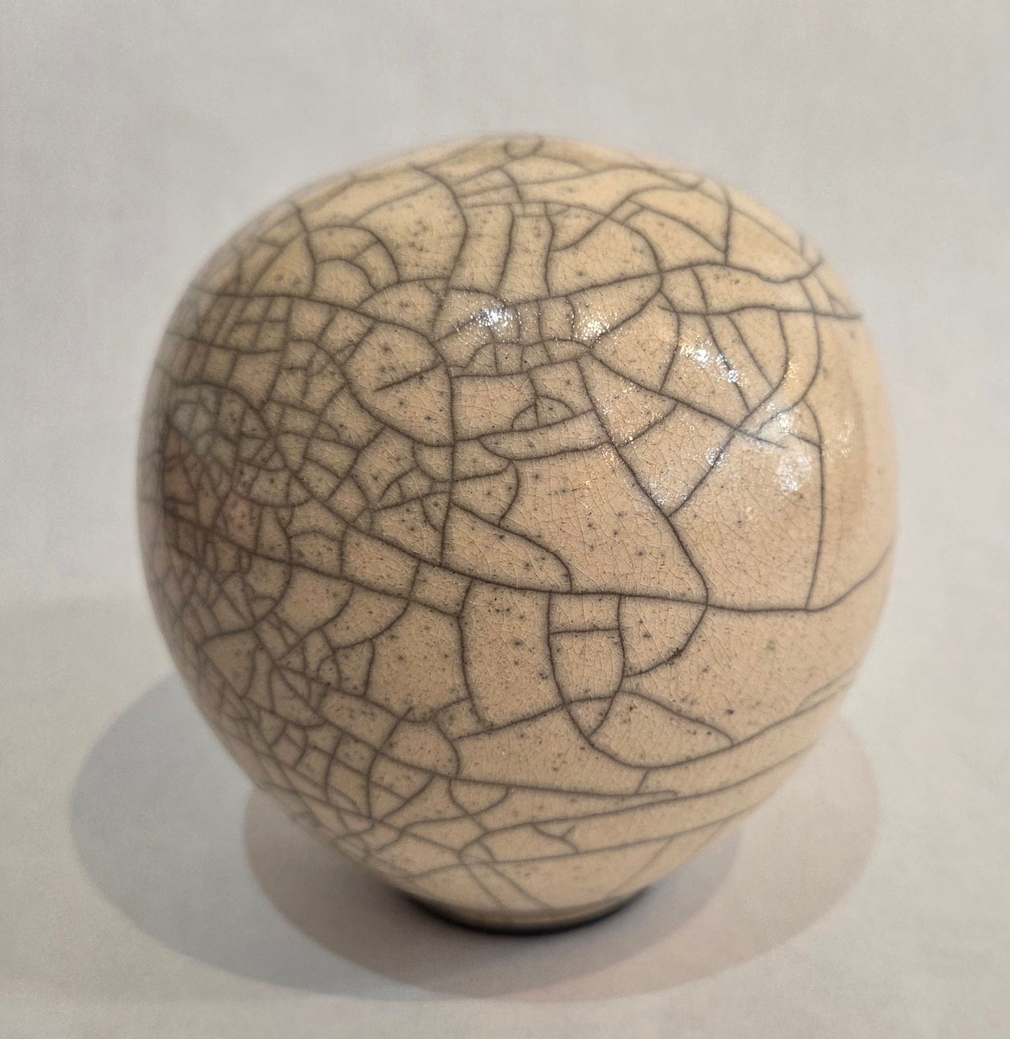 Cream Crackle Raku Vase